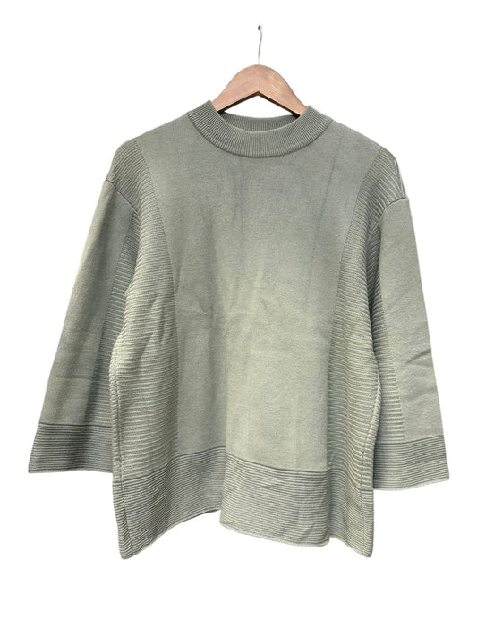 Issey Miyake Pleats Please Green Ribbed Knit Sweater