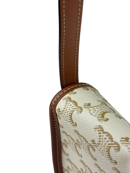 Celine White Leather Macadam Nano Triomphe Besace Shoulder Bag