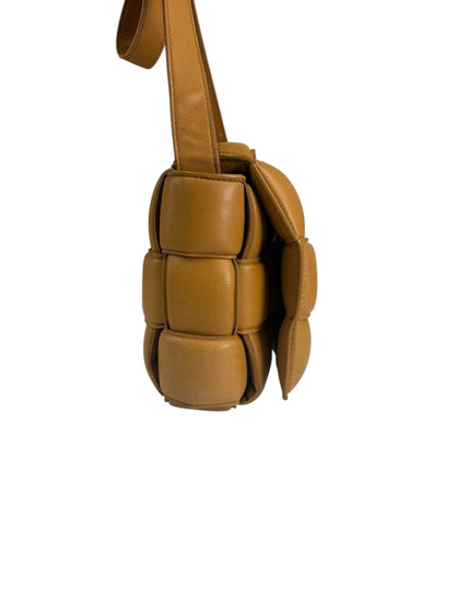Bottega Veneta Honey Brown Leather Intrecciato Flap Bag