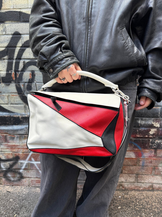 Loewe Colorblock Leather Puzzle Two-Way Bag