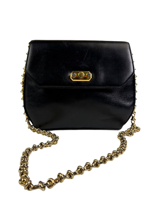 Gucci Black Leather Flap Crossbody Bag