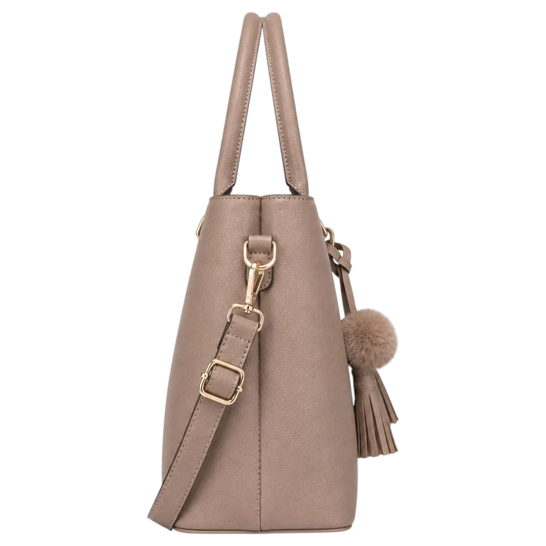 Orelza Mocha Curve Women’s Satchel Handbag