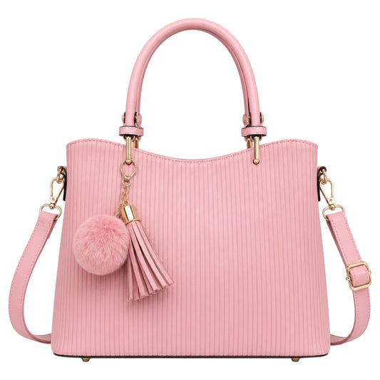 Orelza Pink Line Women’s Satchel Handbag