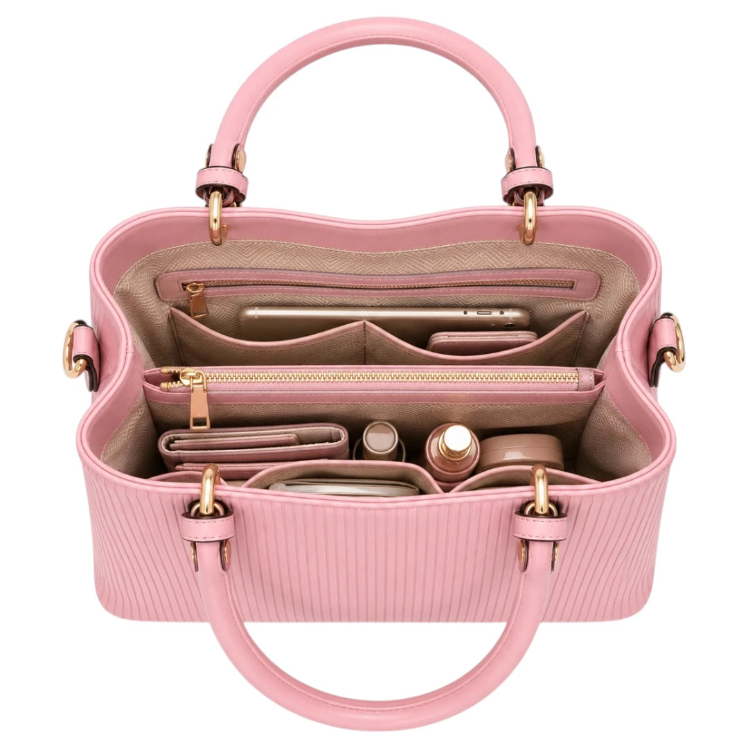 Orelza Pink Line Women’s Satchel Handbag