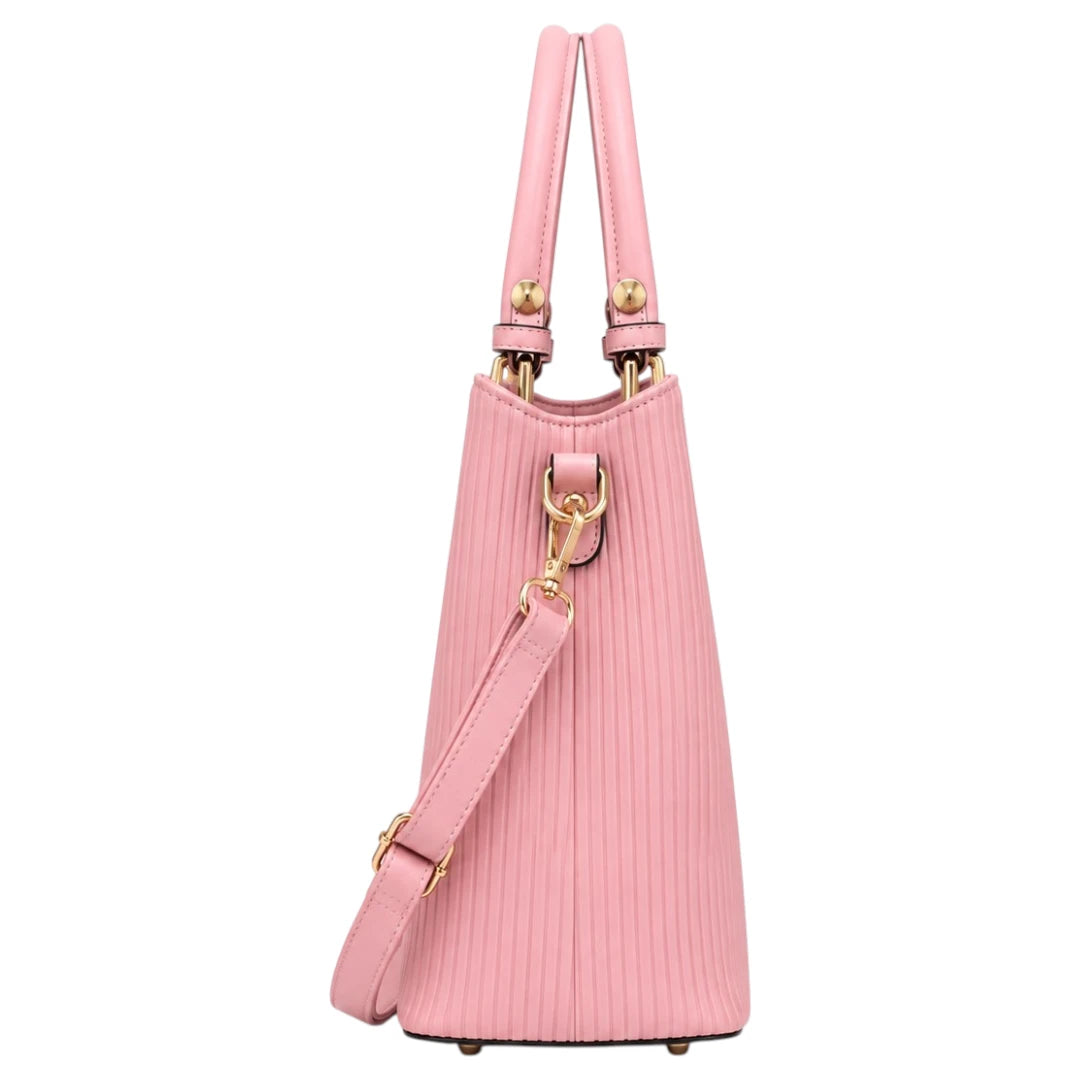 Orelza Pink Line Women’s Satchel Handbag