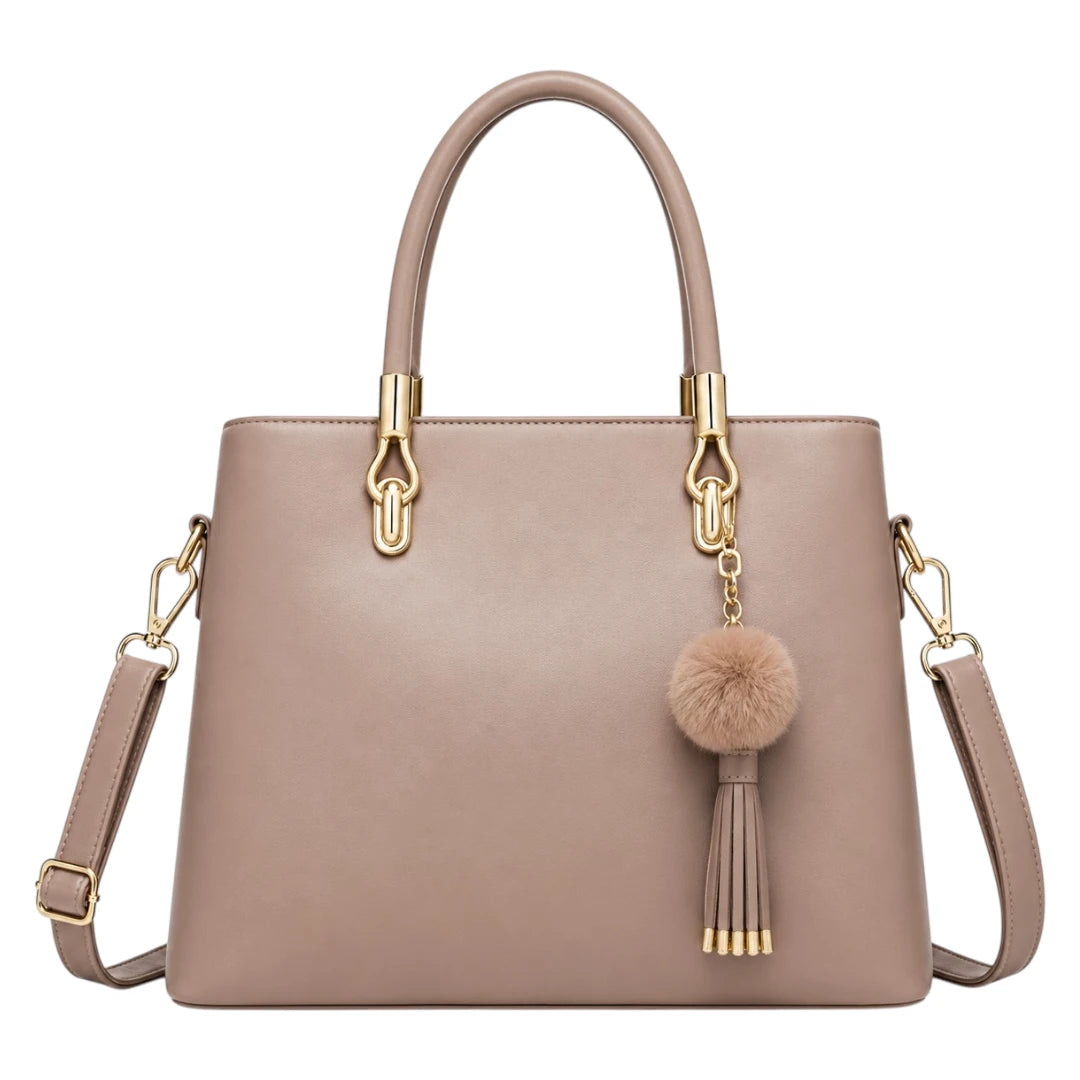 Orelza Taupe Luxe Women’s Satchel Handbag