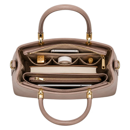 Orelza Taupe Luxe Women’s Satchel Handbag