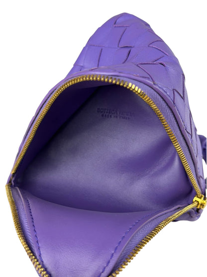 Bottega Veneta Purple Leather Nano Pyramid Pouch