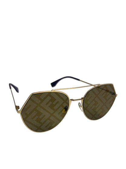 Fendi Gold-Toned Eyeline Aviator Sunglasses FF0494/S