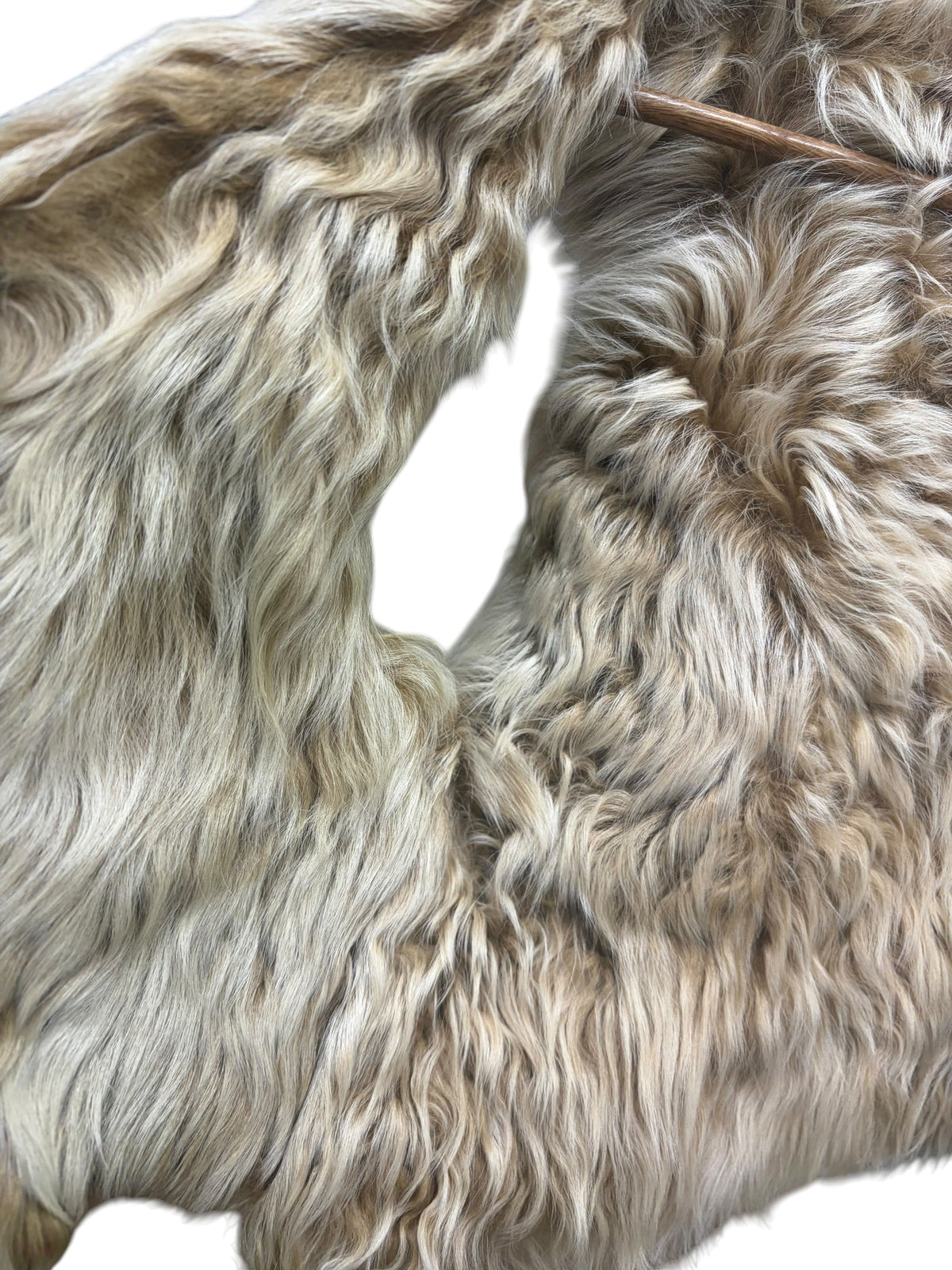 Vintage Beige Suede Fur-Lined Vest