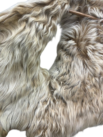 Vintage Beige Suede Fur-Lined Vest