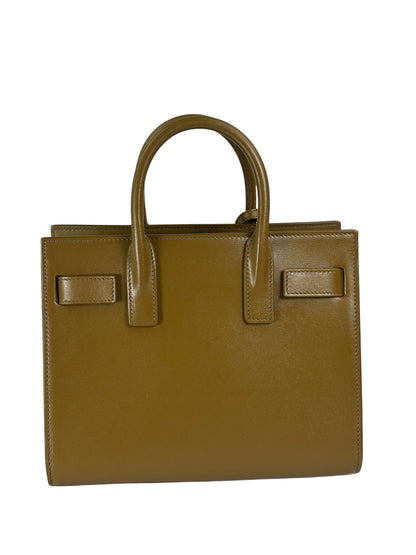 YSL Green Ink Leather King Palm Nano Two-Way Tote