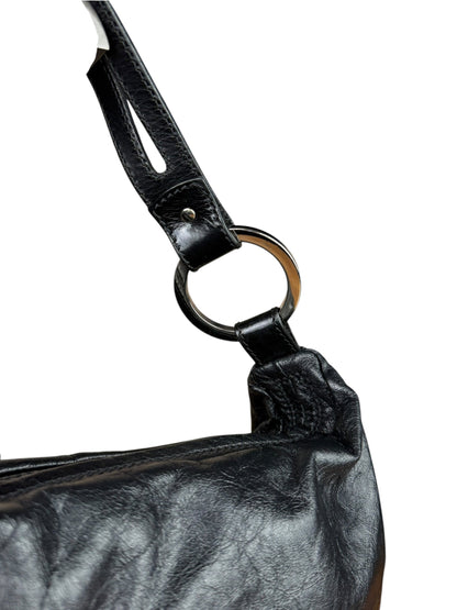 Fendi Vintage Black Leather Oyster Hobo Bag