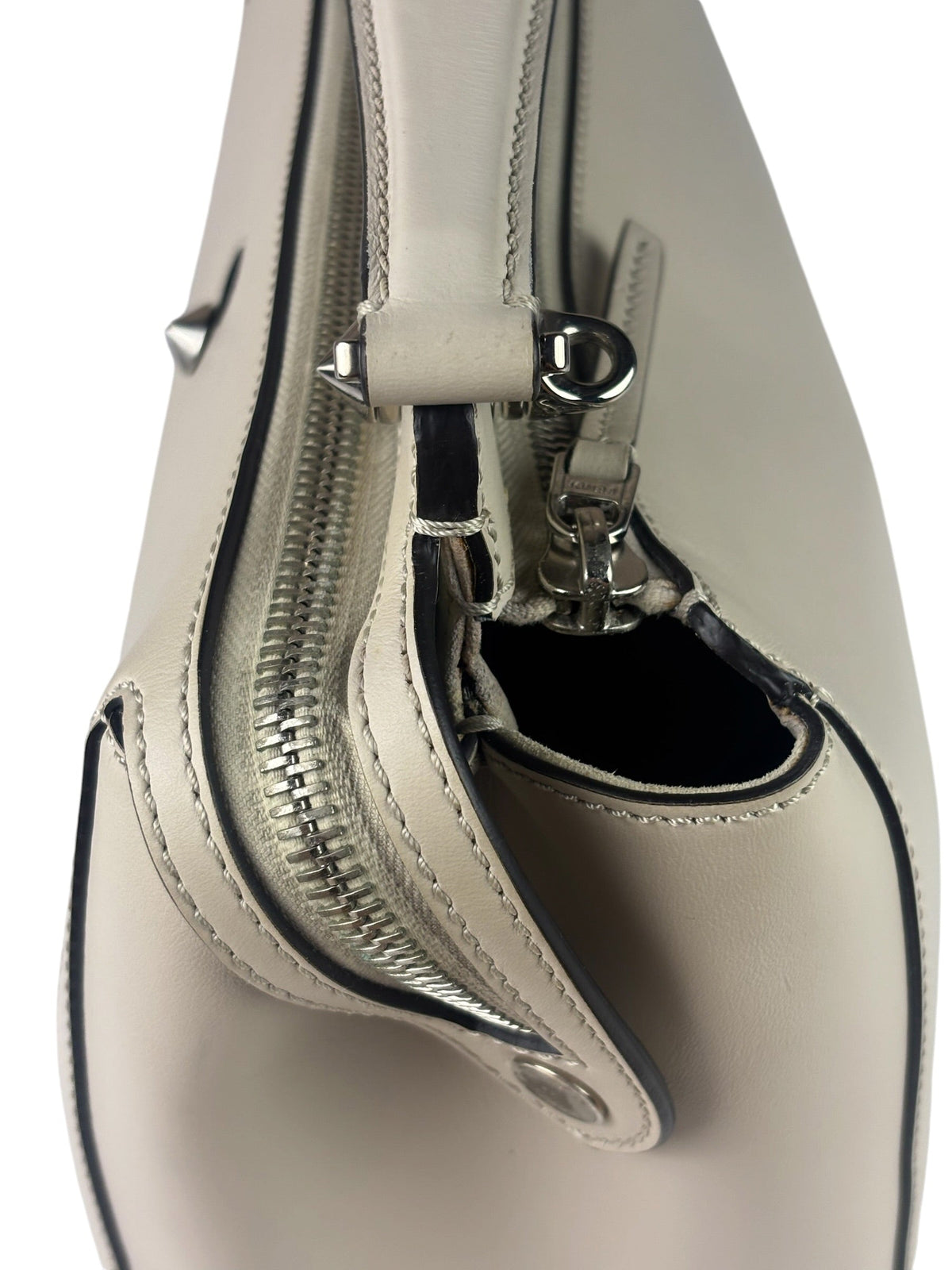 Fendi Cream Leather Latte Two-Way Bag