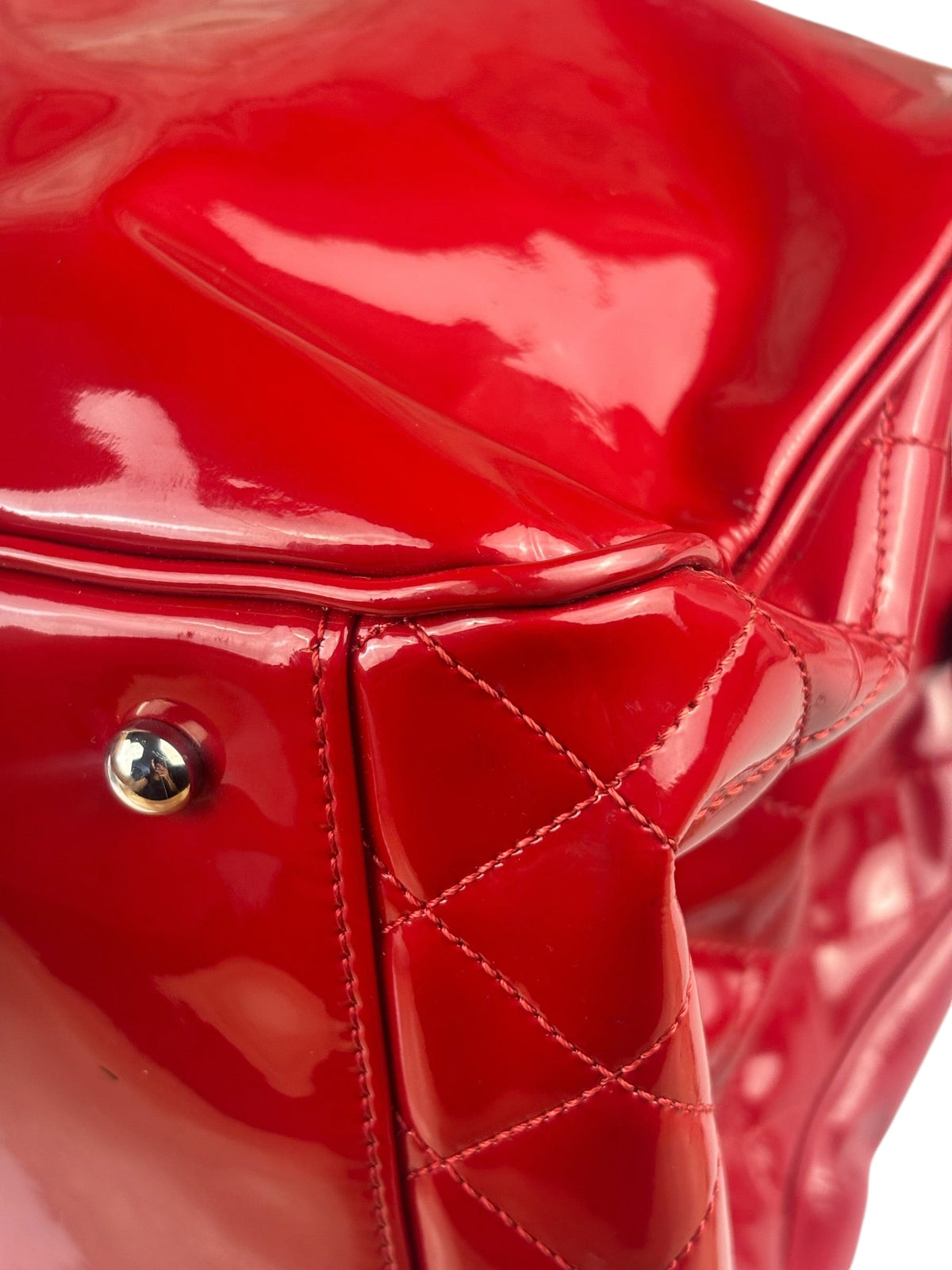 Chanel Lipstick Red Patent Leather Paris-Venice CC Jumbo Tote 2010