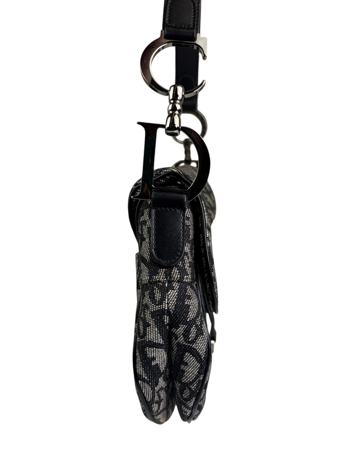 Christian Dior Black Trotter Medium Saddle Shoulder Bag
