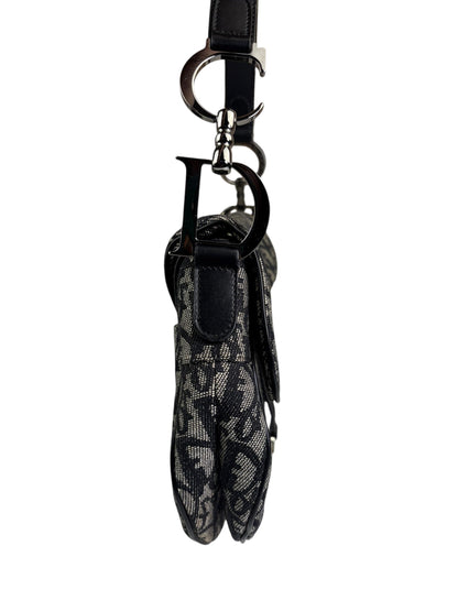 Christian Dior Black Trotter Medium Saddle Shoulder Bag