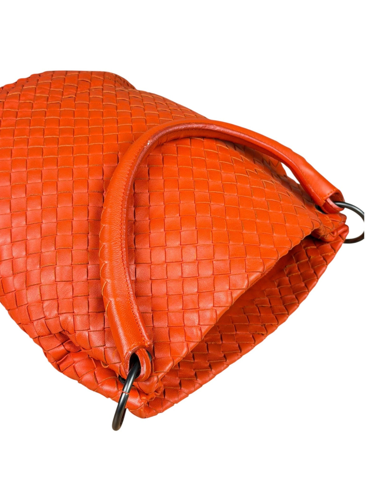 Bottega Veneta Sunset Orange Intrecciato Leather Hobo Tote