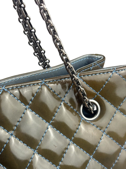 Chanel Green Quilted Patent Leather Reissue XL Tote 2011