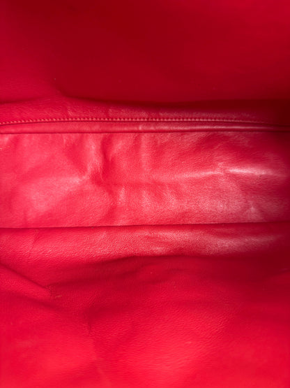 Chanel Red Quilted Caviar Leather Flap Bag 2008