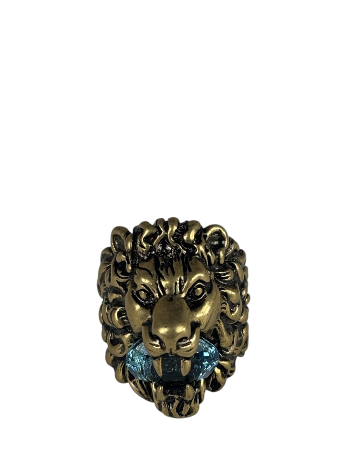 Gucci Crystal Lion Head Ring