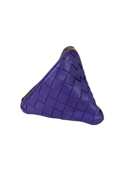 Bottega Veneta Purple Leather Nano Pyramid Pouch