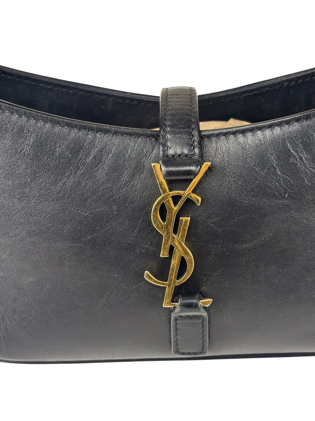 Yves Saint Laurent Black Leather Mini Le 5 À 7 Hobo Bag