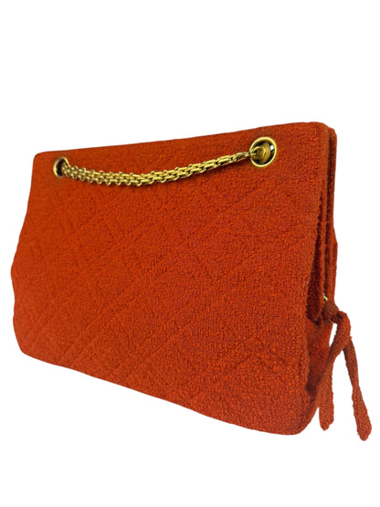 Chanel Vintage Red Quilted Tweed Shoulder Bag 1994