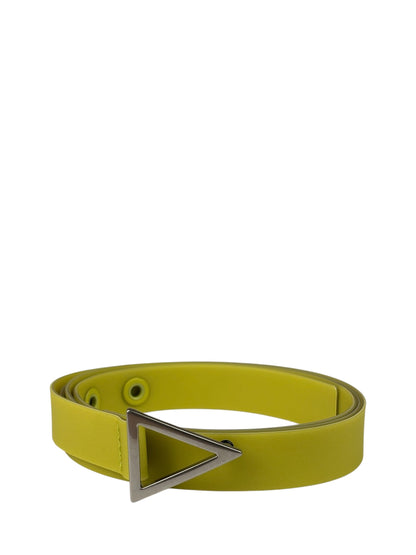Bottega Veneta Bright Green Rubber Triangular Buckle Belt