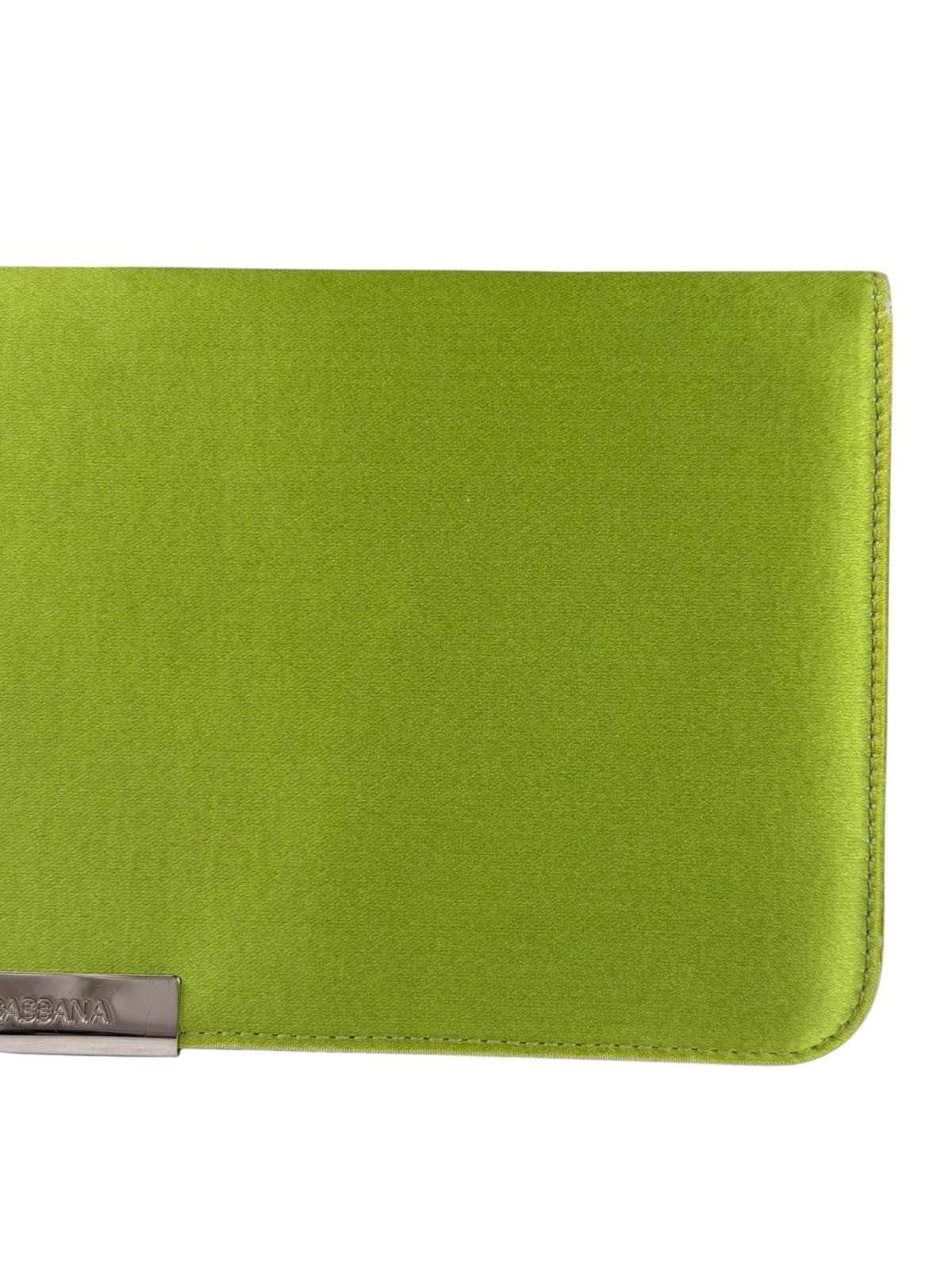 Dolce & Gabbana Lime Green Satin Clutch