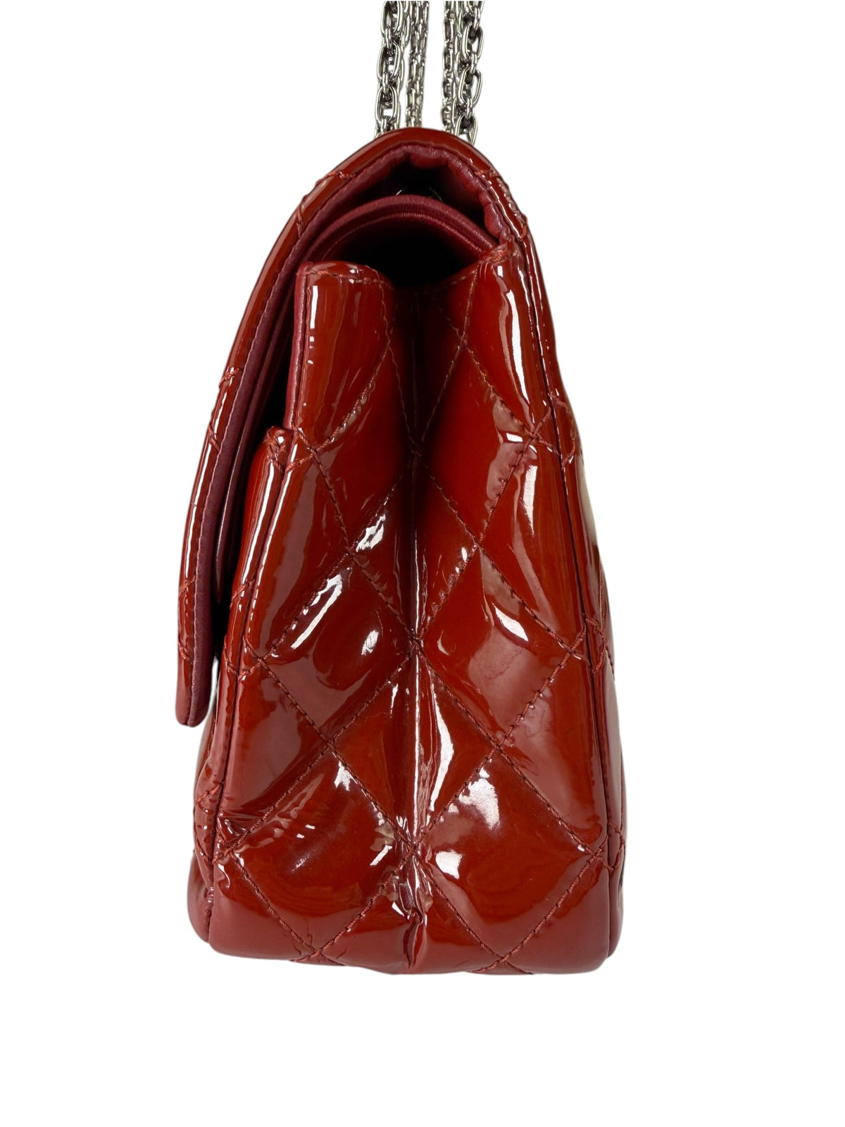 Chanel Red Patent  Quilted Double 2.55 Flap 2009