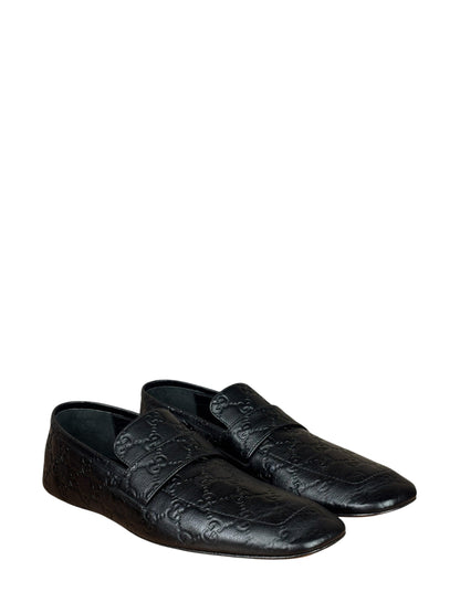 Gucci Black GG Leather Ragazzo Loafers