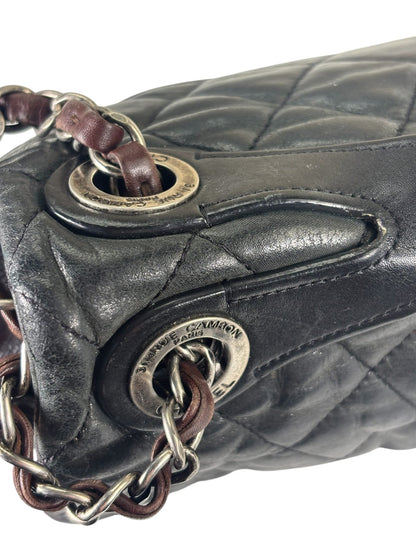 Chanel Black/Grey Quilted Calfskin Matelassè Iridescent Flap Bag 2009