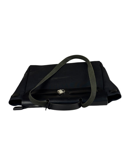 Hermes Black Leather Trim Herbag Two-Way Bag