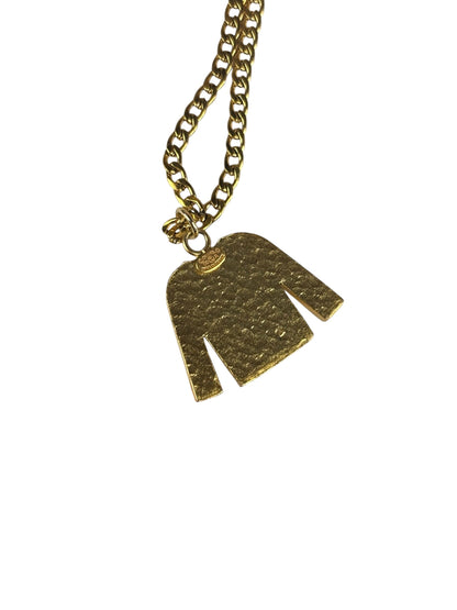 Chanel Black/Gold Jacket Pendant CC Logos Necklace