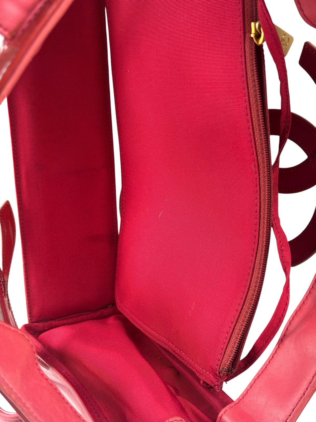 Chanel Red Triple C PVC Tote Bag w/ Pouch 2004