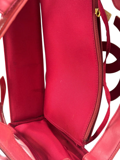 Chanel Red Triple C PVC Tote Bag w/ Pouch 2004