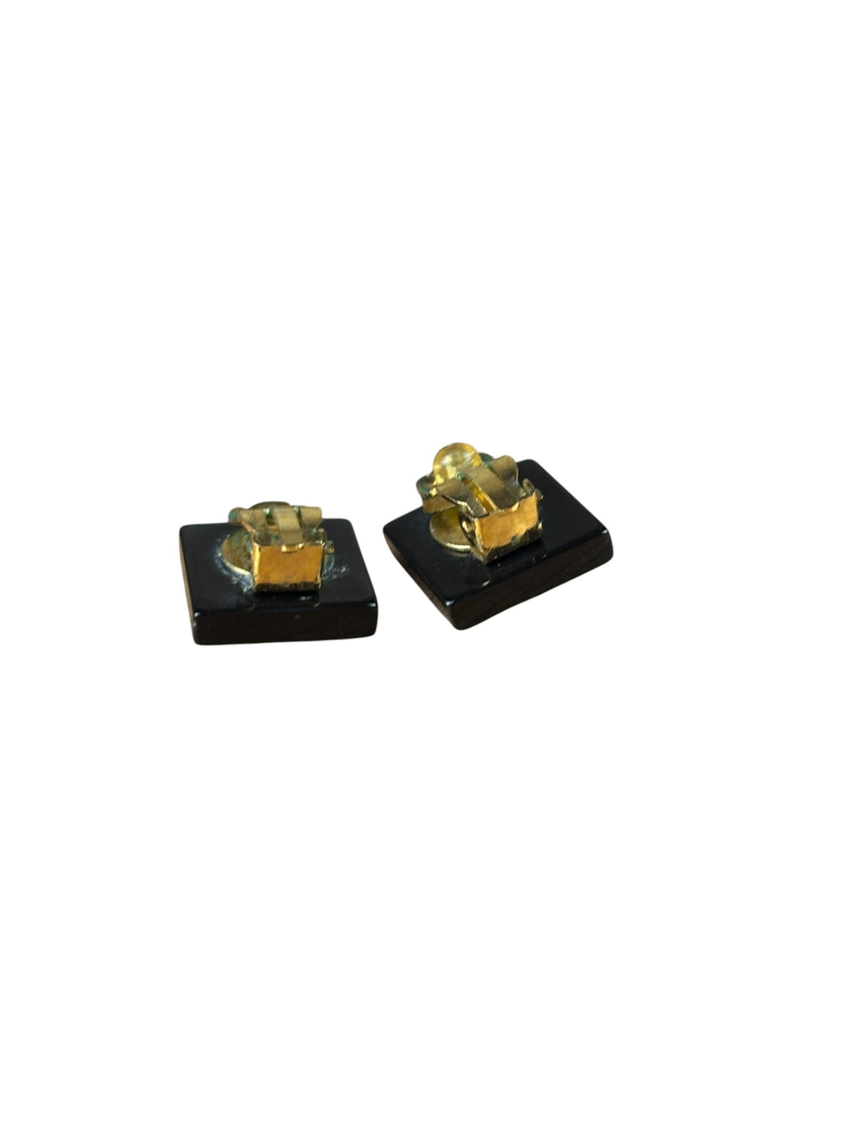 Chanel Black Resin FauxPearl Clip-On Earings
