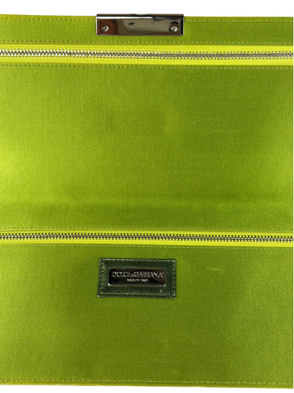 Dolce & Gabbana Lime Green Satin Clutch
