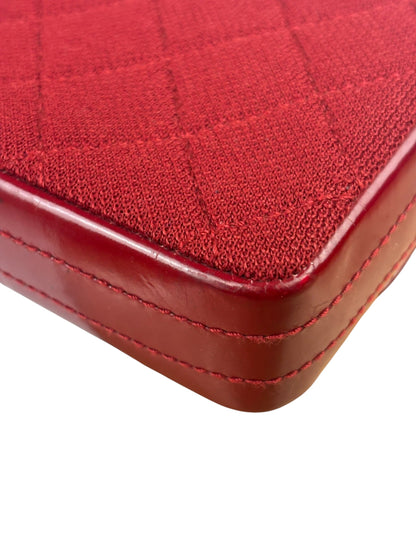 Chanel Dark Red East West Chocolate Bar Patent Trim Handbag 2002-03