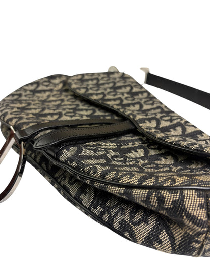 Christian Dior Black Trotter Medium Saddle Shoulder Bag