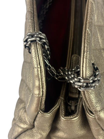 Chanel Metallic Gold Quilted Caviar Just Mademoiselle Bowling Bag 2010