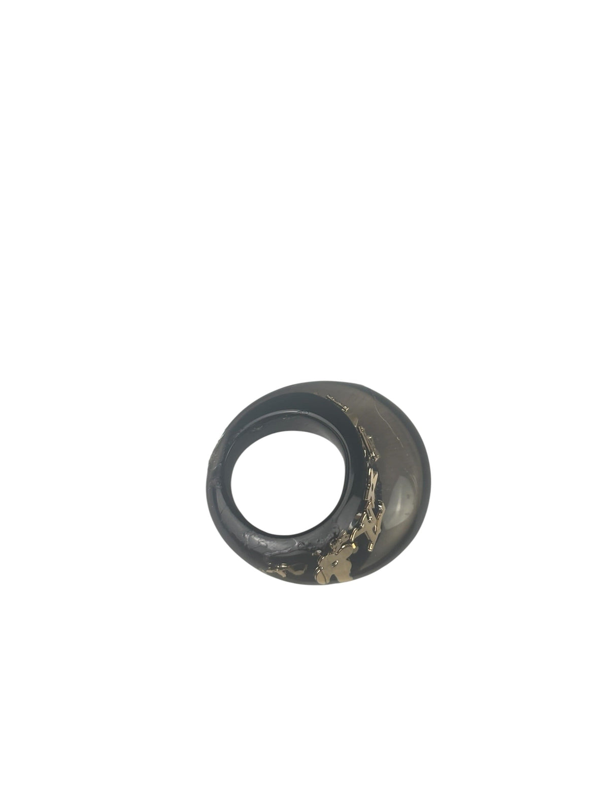 Louis Vuitton Black/Gold Crystal & Resin Inclusion Ring