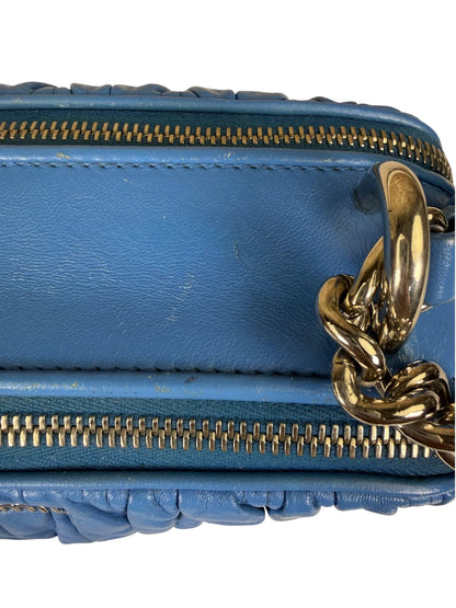 Miu Miu Blue Matelassè Leather Crossbody Bag