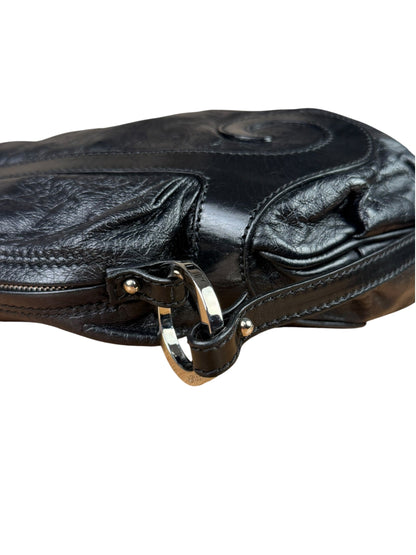 Fendi Vintage Black Leather Oyster Hobo Bag