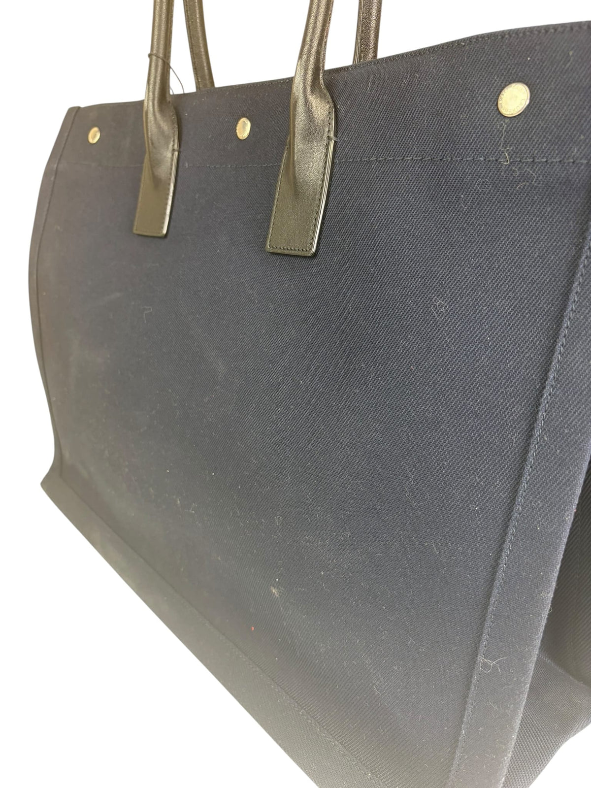 Yves Saint Laurent Navy/Black Leather Rive Gauche Tote