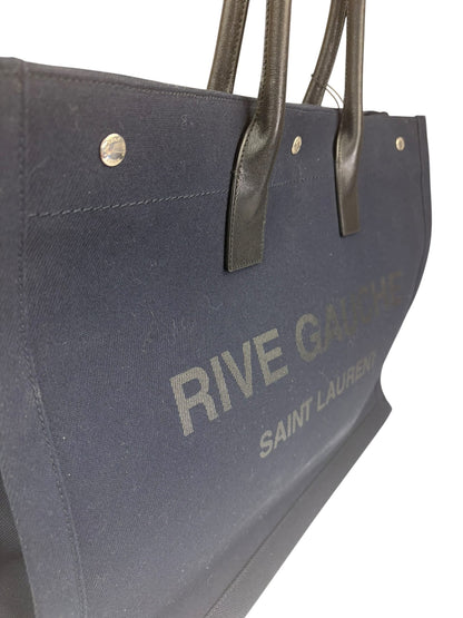 Yves Saint Laurent Navy/Black Leather Rive Gauche Tote