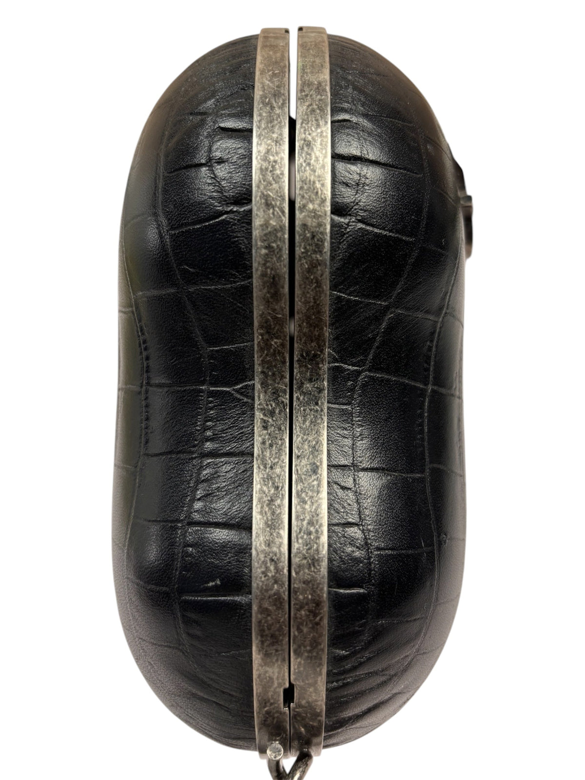 Yves Saint Laurent Black Crocodile-Embossed Love Box Clutch