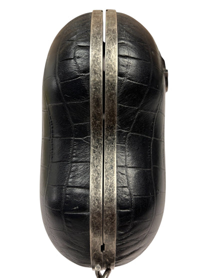 Yves Saint Laurent Black Crocodile-Embossed Love Box Clutch