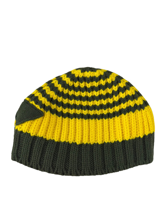Prada Militare/Limone Cashmere Wool Beanie